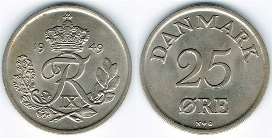 25 øre 1949 i kv. 01 - 0