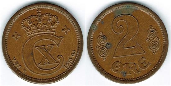 2 øre 1913 i kv. (0) - en del pletter