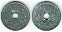 10 øre 1945 i kv. 01 - 0 - flot lys mønt med møntskær
