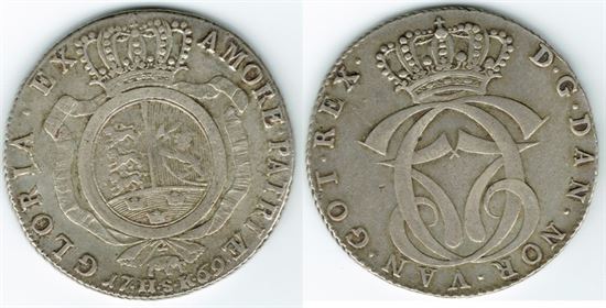 År 1769 - Chr. VII - 1 speciedaler i kv. 1+ H8 Sieg 36