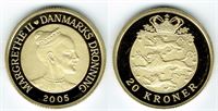 20 kr. 2005 i kv. M - fra Kgl. Proof møntsæt