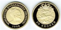 20 kr. 2008 i kv. M - fra Kgl. Proof møntsæt