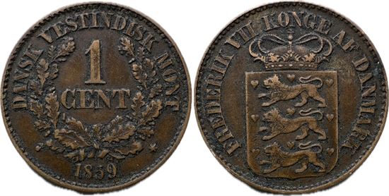 DVI: 1 cent 1859 i kv. 1 - 1+