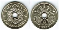 2 kr. 1994 i kv. S - fra Kgl. møntsæt
