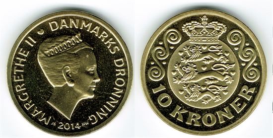 20 kr. 2014 i kv. M - fra Kgl. Proof møntsæt