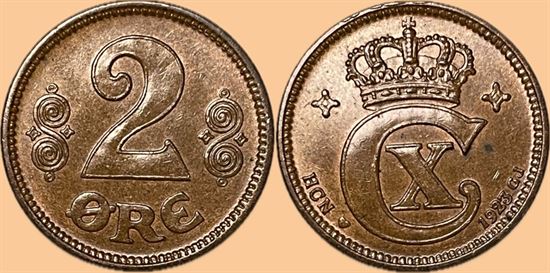 2 øre 1923 i kv. 0 - miniplet