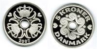 5 kr. 2007 i kv. M - fra Kgl. Proof møntsæt