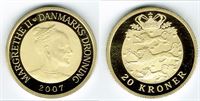 20 kr. 2007 i kv. M - fra Kgl. Proof møntsæt