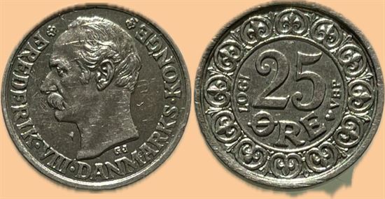 25 øre 1907 i kv. 1+ - 01