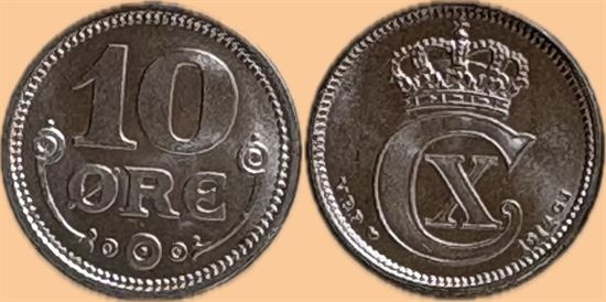 10 øre 1914 i kv. S - pragteksemplar