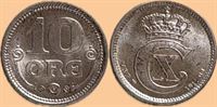 10 øre 1917 i kv. 0 - småpletter på den en side