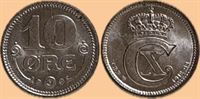 10 øre 1918 i kv. 0 - begyndende patina på den ene side