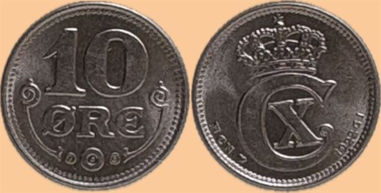 10 øre 1922 i kv. 0 - pragteksemplar