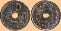 10 øre 1931 i kv. (0) - lidt svagt præget R