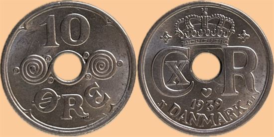 10 øre 1939 i kv. 0