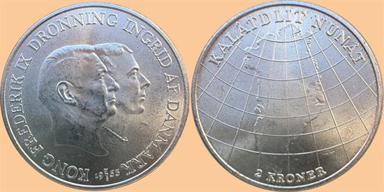 Erindringsmønt - Årgang 1953 2 kr. sølv i kv. 0