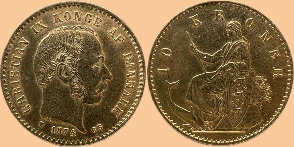 Guld 10 Kr 1874 I Kv 1 01