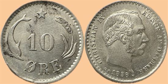 10 øre 1886 i kv. 1+ - 01
