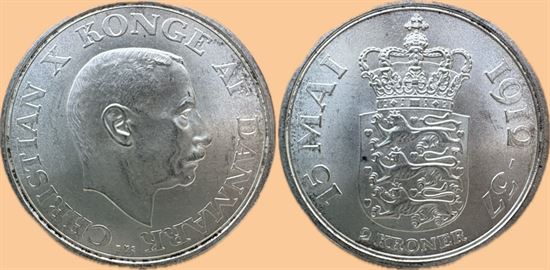 Erindringsmønt - Årgang 1937 2 kr. sølv i kv. 0
