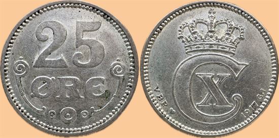 25 øre 1917 i kv. 1+ - 01