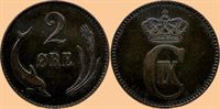 2 øre 1880 i kv. 1 - 1+