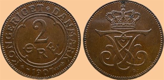 2 øre 1907 i kv. (0) - miniplet