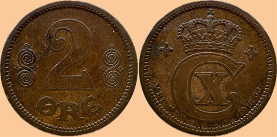 2 øre 1913 i kv. 1+