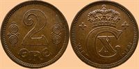 2 øre 1916 i kv. 0 - flot med alle perler i kronen