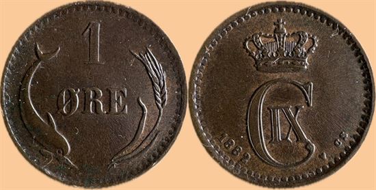 1 øre 1882 i kv. 1+ - 01