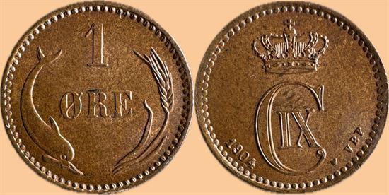 1 øre 1904 i kv. 0