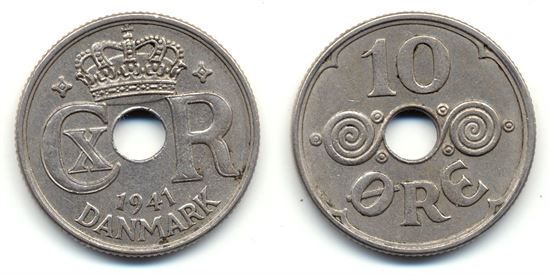 Færøerne: 10 øre 1941 i kv. 1+ - 01