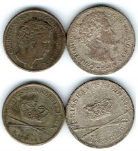 År 1842 - Chr. VIII - 3 og 4 rigsbanksk. i kv. 1  -1+