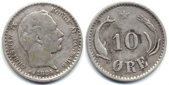 10 øre 1884 i kv. 1