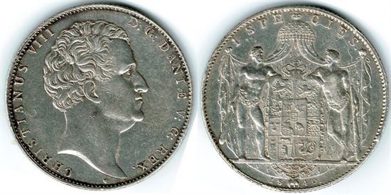 År 1840 - Chr. IX - 1 speciedaler i kv. 1+ - 01