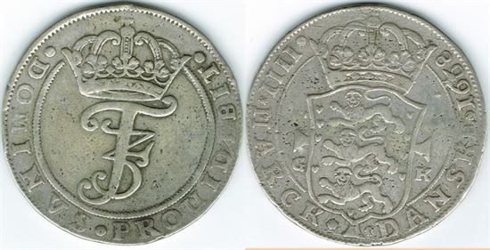 År 1668 - Fr. III - 1 krone i kv. 1 - 1+ H114A Sieg 61.1