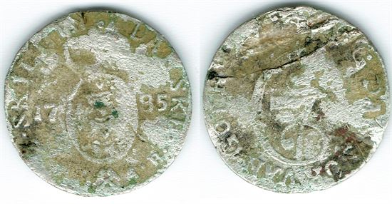 Norge: År 1785 - Chr. VII - 2 skilling i kv. 1- H16 Sieg 3.1