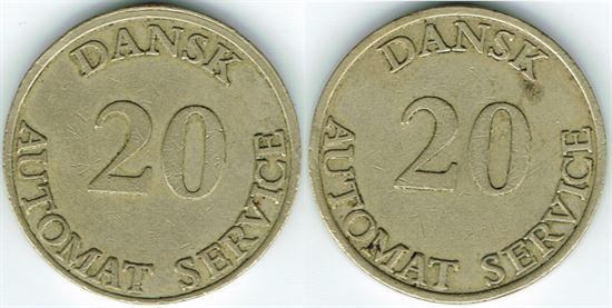 Jeton/Spillemærke: 20 kr. Dansk Automat Service