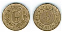 År 1868 - Chr. IX - 1/2 skilling rigsmønt i kv. 1+ - 01 Sieg 1 H7