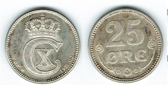 25 øre 1915 i kv. 01