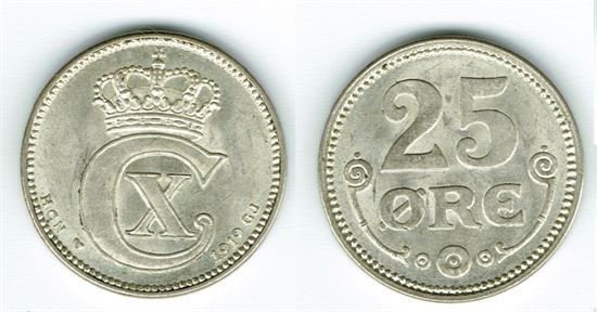 25 øre 1919 i kv. 01 - 0