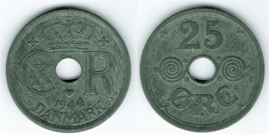 25 øre 1944 i kv. 01