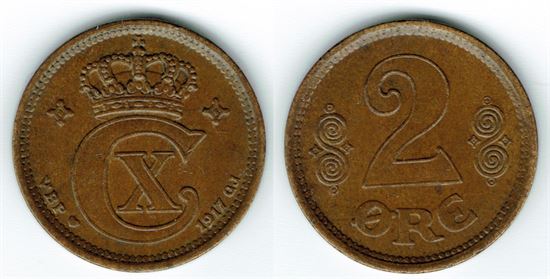 2 øre 1917 i kv. 01