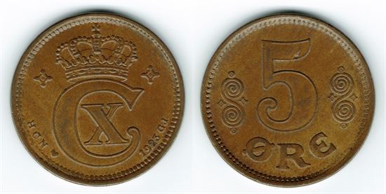 5 øre 1923 i kv. 01