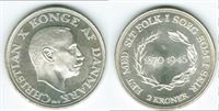 Erindringsmønt - Årgang 1945 2 kr. sølv i kv. 0