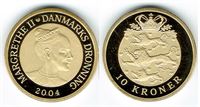 10 kr. 2004 i kv. M - fra Kgl. Proof møntsæt