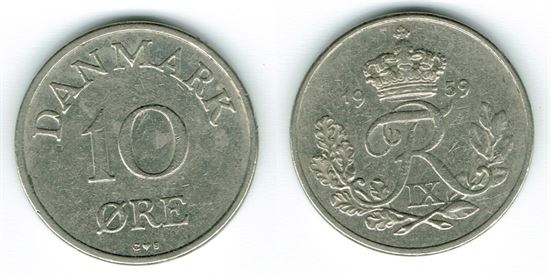 10 øre 1959 i kv. 1