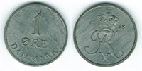 1 øre 1955 i kv. 0 - flot lys mønt
