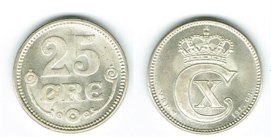 25 øre 1917 i kv. 0