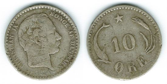10 øre 1884 i kv. 1-
