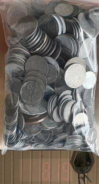Danmark - asorteret lykkepose med mest zink 1 øre og 2 øre ca 0,8 kg.